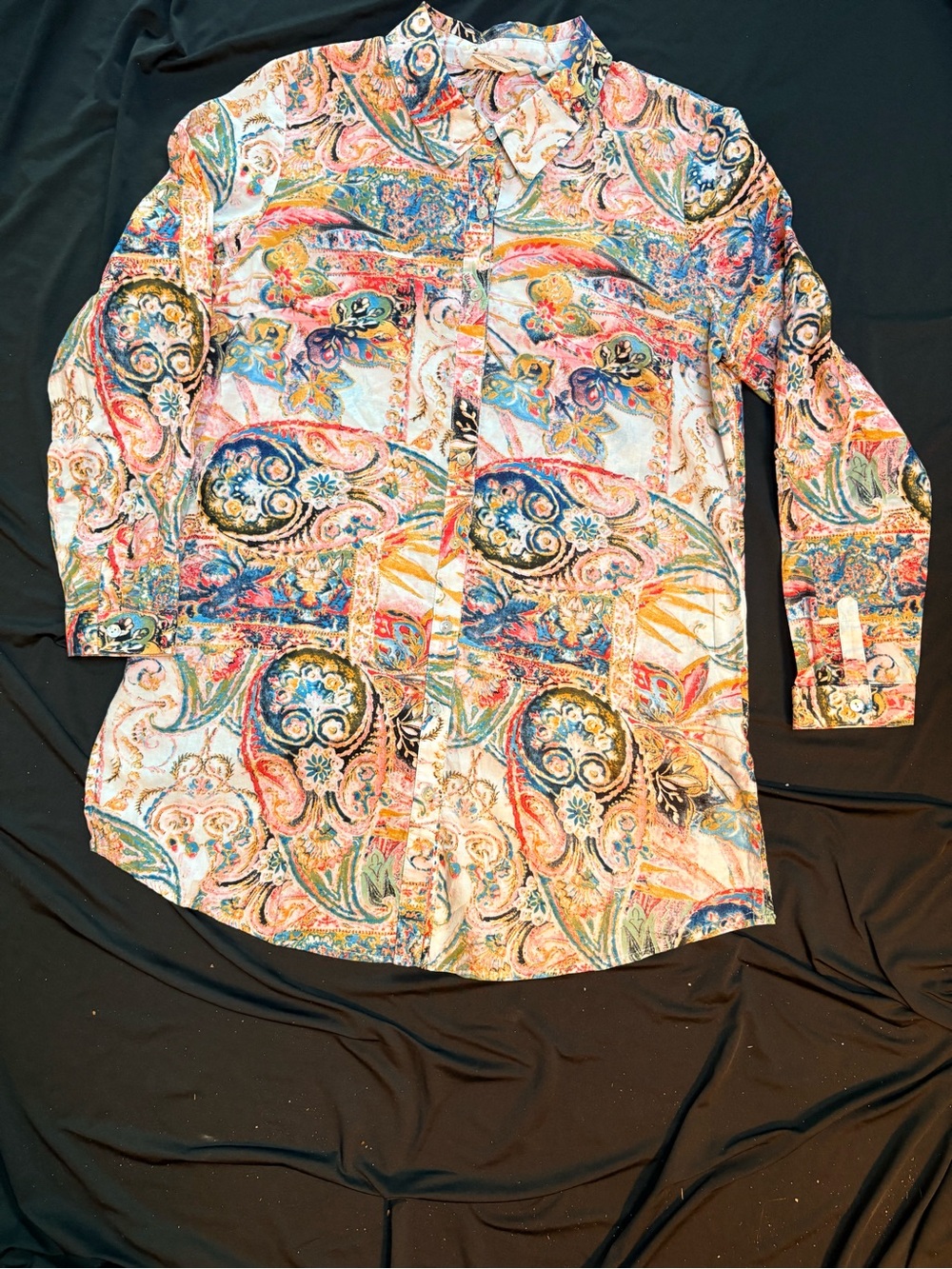 Soft Surroundings Paisley Button-Down tunic 100% cotton